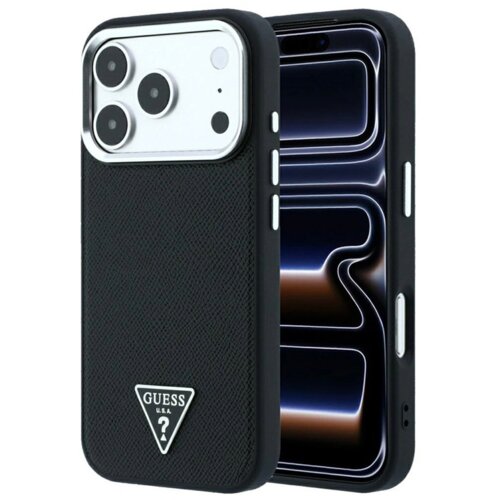 SAS CG MOBILE Maska Guess Grained Triangle Logo MagSafe za iPhone 17 Pro Max/ 18 Pro Max crna Cene
