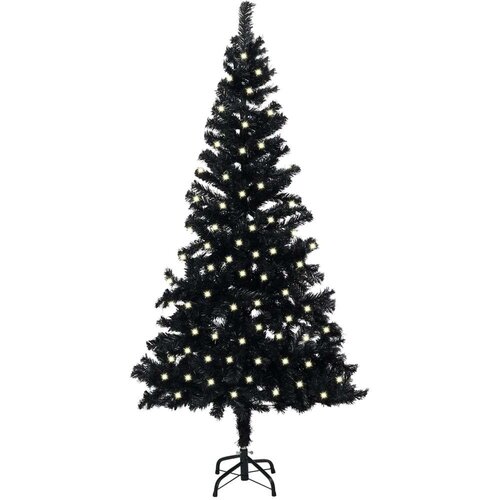  Umjetno osvijetljeno božićno drvce sa stalkom crno 240 cm PVC Slike