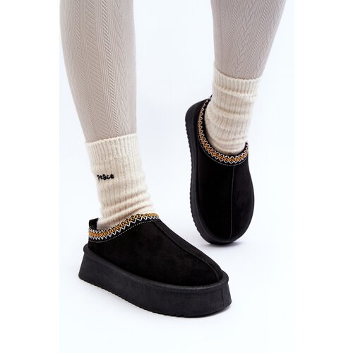Kesi Slippers with thick eco-suede sole, Black Sylva Slike