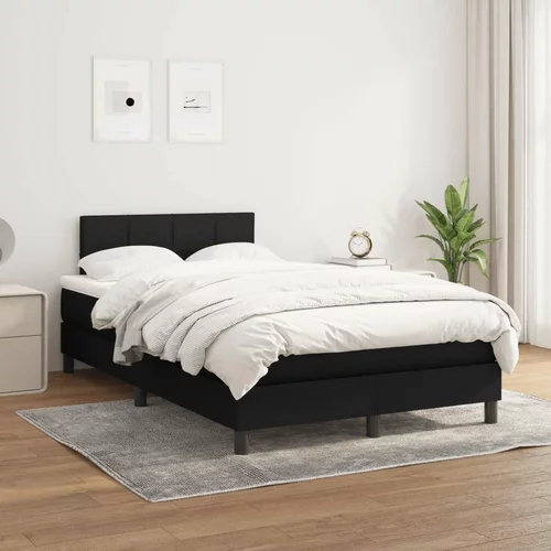  Box spring postelja z vzmetnico črn 120x200 cm blago, (20727068)