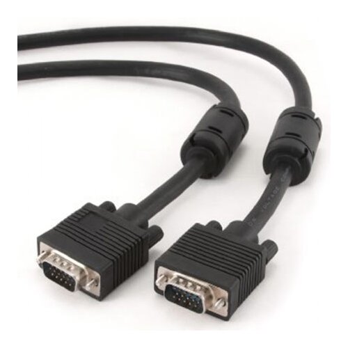Gembird SVGA kabl, CRNI, 15M-15M dual-shielded + 2xFer 3m, CC-PPVGA-10-B Slike