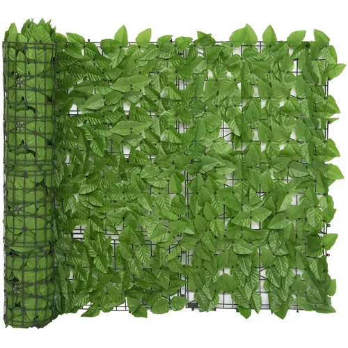 vidaXL Balkonsko platno z zelenim listjem 600x100 cm, (20611110)