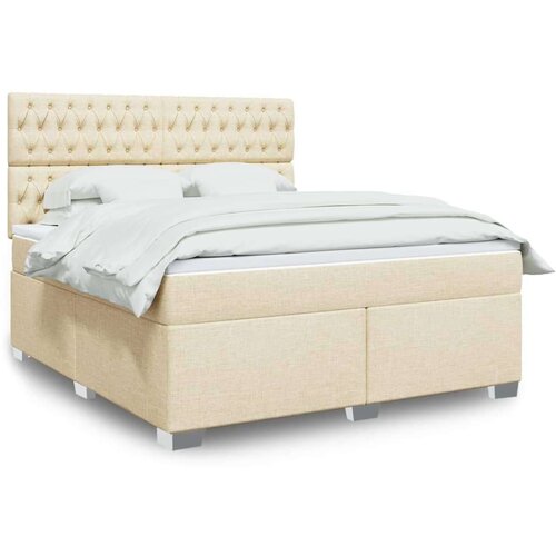 vidaXL Krevet s oprugama i madracem krem 180x200 cm od tkanine Cene