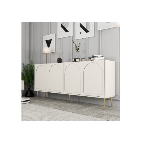 Hanah home Komoda Lyon 80 180x80x35cm Krem-Zlatna Slike