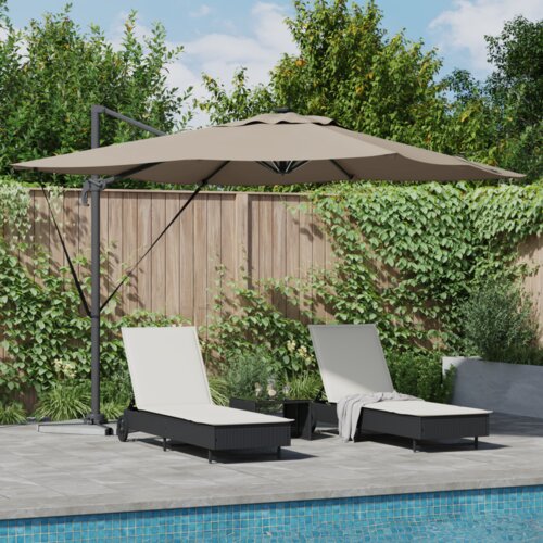  Cantilever Roma Sjenilo s LED-ima - Taupe (286 x 285 x 270 cm) - Aluminiij Cijene