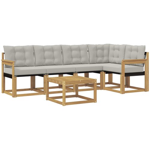 vidaXL Zunanja garnitura za sedenje 6 pcs Bela in svetlo siva, (5000282156) Cene