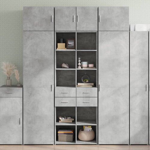 VidaXL Omara za shranjevanje betonsko siva 70x42,5x225 cm inž. les Slike
