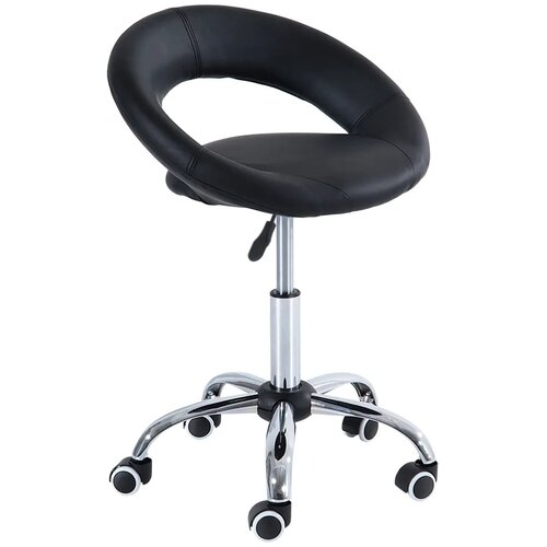  Stolica na kotačiće radna stolica okretna stolica uredska stolica podesiva visina PU+metal crna 50 x 54 x (66-78) cm Cene