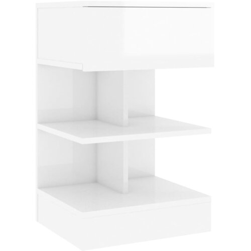 Maison Chic Nočna omarica - Nočna miza visok sijaj bela 40x35x65 cm iverna plošča, (21688991) Cene