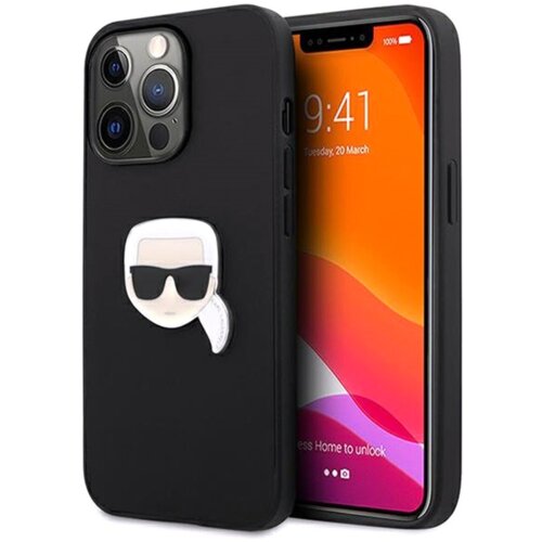 Karl Lagerfeld originalen ovitek KLHCP13LPKMK za iphone 13 pro črna trda za&amp;scaron;čita - karls head 3D Slike