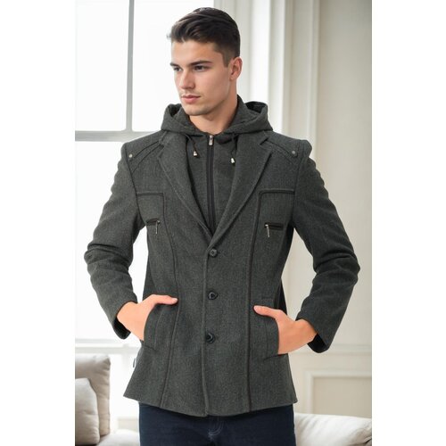 Dewberry K7532 MEN'S COAT-ANTHRACITE-1 Slike