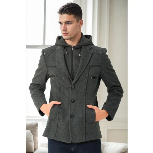 Dewberry K7532 MEN'S COAT-ANTHRACITE-1