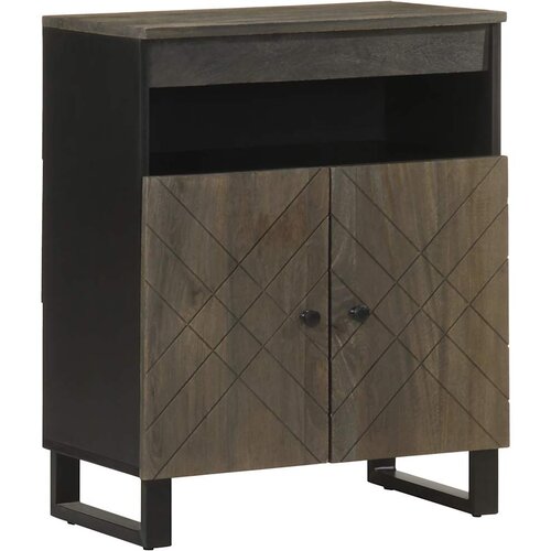  Komoda crna 60x33x75 cm Puno drvo Mango Slike