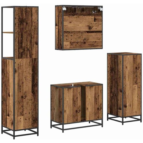  Set namje&amp;scaron;taja za kupaonicu 4 pcs Staro drvo 65 x 33 x 60 cm Slike
