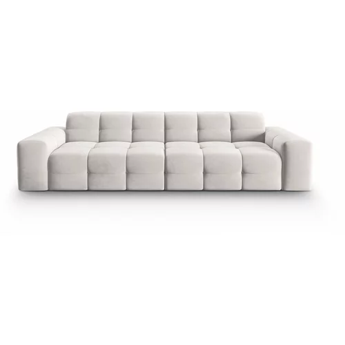 Micadoni Home Svijetlo siva baršunasta sofa 255 cm Kendal -