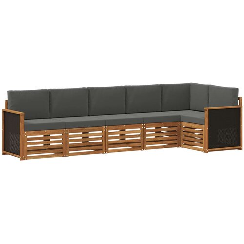 vidaXL Kotna sedežna garnitura z blazino 5 pcs Naravna in antracitna, (5000283301) Cene