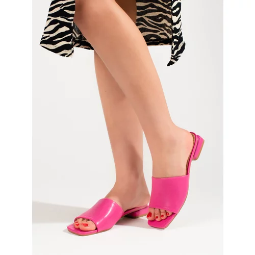 SHELOVET Women's Pink Heeled Slippers