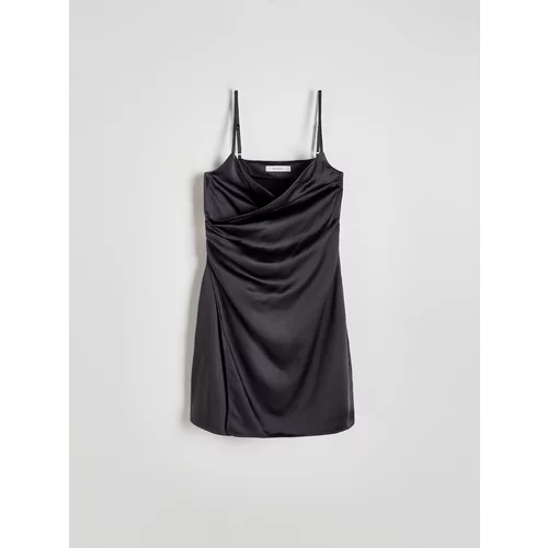 Reserved - Mini haljina s naborima - boja antracita