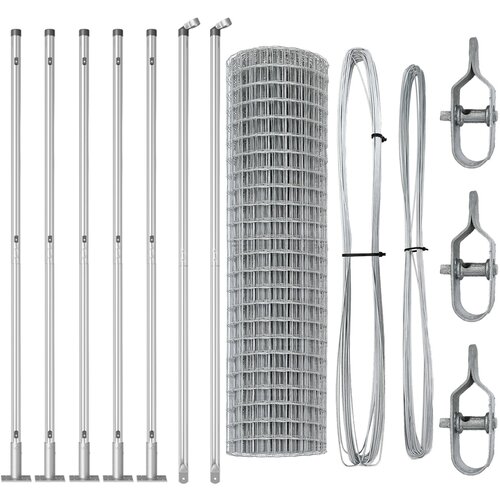 VidaXL Euro Ograda s 13 Flan&amp;scaron;iranim Stupovima 0.8x25 m Galvanizirani Čelik Slike
