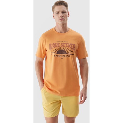 4f Men's T-shirt with print - orange Cijene