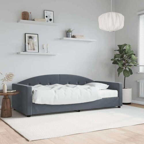 VidaXL Dnevni krevet s madracem tamnosivi 90 x 200 cm bar&amp;scaron;unasti Slike