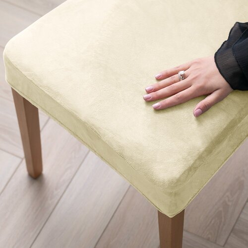 Restilo Kremno bele raztegljive prevleke v kompletu 4 ks za stol 48 cm Sento &amp;ndash; Slike
