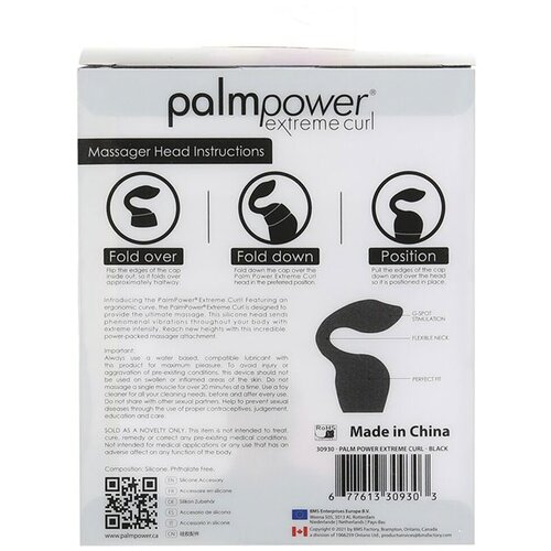 Palm Power Nastavek za masažni vibrator - Extreme Curl, črn Slike