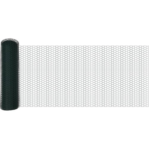 vidaXL Heksa ograja Zelena 0.6x50 m Jeklo, Ograjni stebri 13 kosov Zeleni Ø32 mm 100 cm Galvanizirano Jeklo Cene