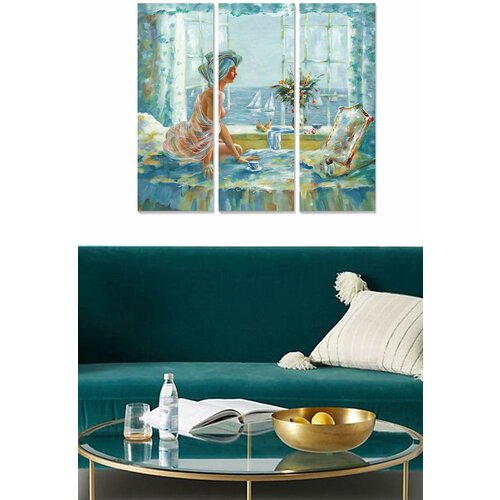 Wallity MDF1100702102 multicolor decorative mdf painting (3 pieces) Cene