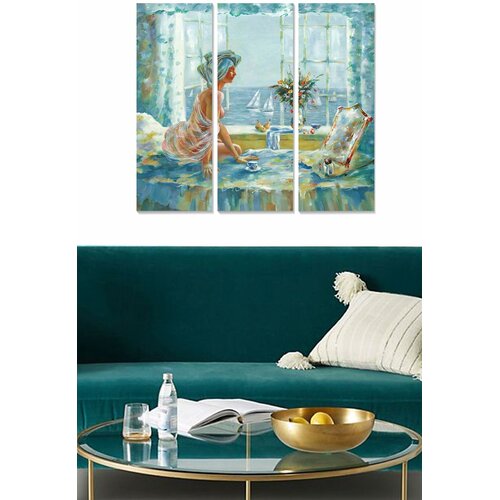 Wallity MDF1100702102 Multicolor Decorative MDF Painting (3 Pieces) Cene