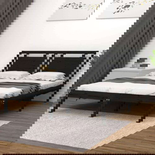  Za krevet od masivne borovine crni 200 x 200 cm Slike