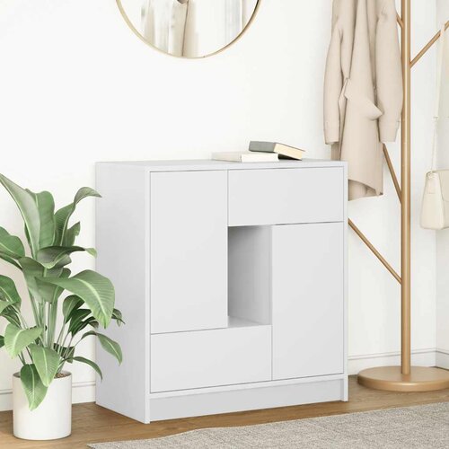  Komoda s ladicama i vratima bijela 70,5x34x74,5 cm Cene