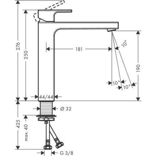 Hansgrohe 71591670 Vernis Shape 190 visoka armatura za umivalnik črna Cene