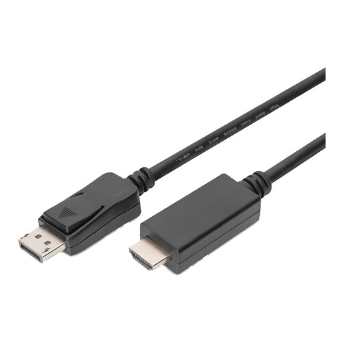 Digitus DisplayPort / HDMI adapterski kabel DisplayPort utikač, HDMI-A utikač 3.00 m crna AK-340303-030-S trostruko za&amp;scaron;tićen DisplayPort kabel Slike