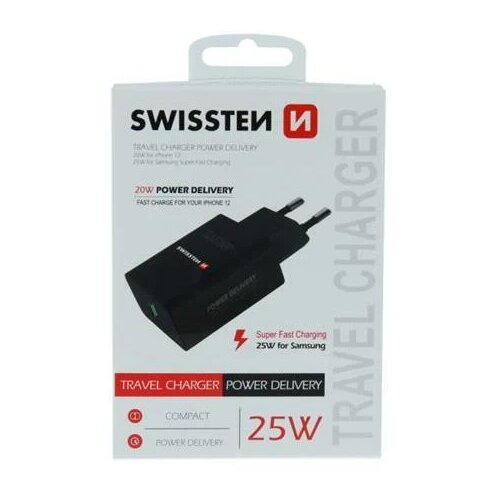 Swissten punjač PD 25W za iPhone&Samsung crna Cene