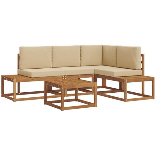  Set vanjskih sofa s jastukom 5 Komad Prirodna i bež Slike