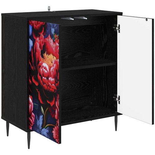  Kreveta KIEL Crni hrast 69 x 33 x 76 cm Konstruirano drvo Slike