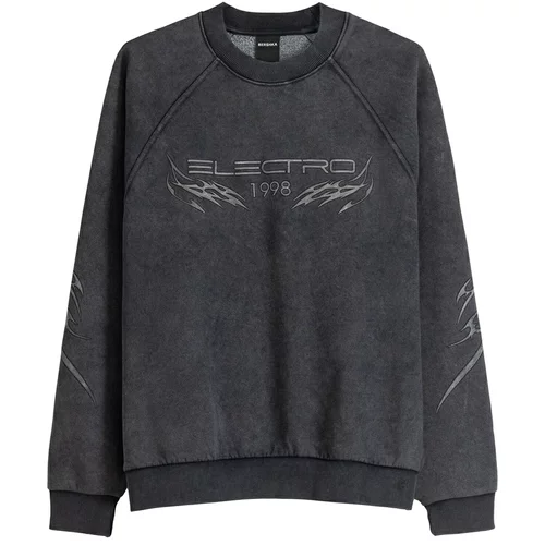 Bershka Sweater majica antracit siva / dimno siva