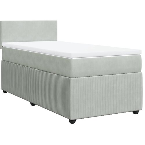 Maison Chic Box spring postelja - Vzmetna postelja z vzmetnico svetlo siv 90x190 cm žamet SL5621, (21908183) Cene