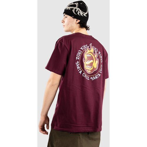 Santa Cruz BT Ringed Screaming Flame T-shirt dark cherry Cene