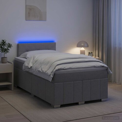 Boxspring krevet s madracem Svjetlosiva 120 x 190 cm Tkanina Slike
