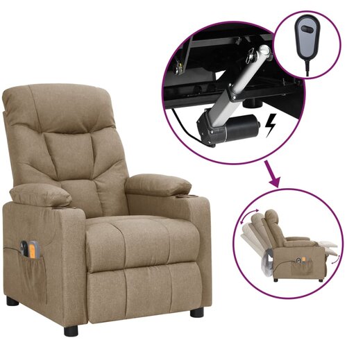 VidaXL Električni masažni stol taupe blago Slike