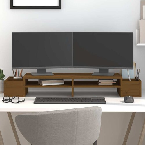  Stalak za monitor boja meda 100x27,5x15 cm od masivne borovine Cijene
