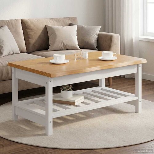  Kava Stol EKAI Bijela 100 x 60 x 45,5 cm Masivna borovina Cijene