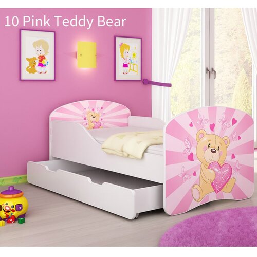 ACMA Dječji krevet s motivom + ladica 140x70 cm - 10 Pink Teddy Bear Cene