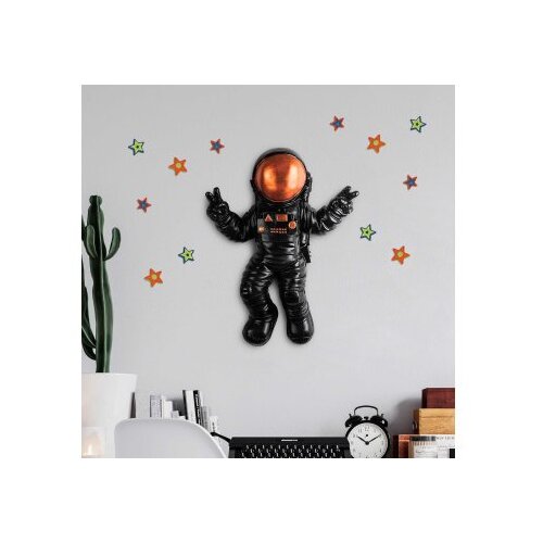 Wallity zidna dekoracija Cosmonaut 3, 35cmx47cmx10cm, Crna Cene