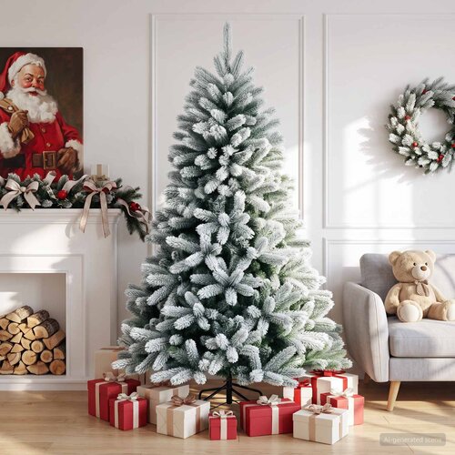  Umjetno božićno drvce s nogom 180 cm PVC i metal Slike