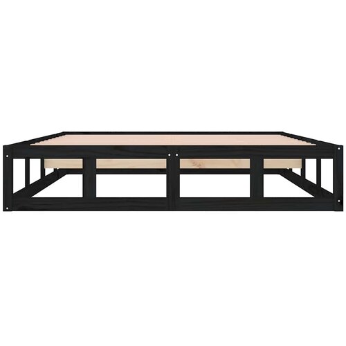  Okvir za krevet crni 140x190 cm od masivnog drva Slike
