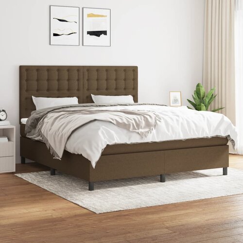  The Living Store Box spring postelja z vzmetnico temno rjava 160x200 cm blago - Box Spring Postelja, (21458007) Slike