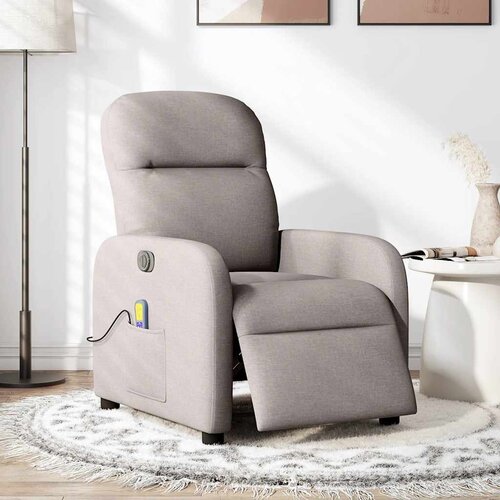 Maison Chic Električni masažni naslanjač - Relax naslanjač taupe blago, (22134404) Cene